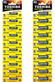 Resim Toshiba 10 Adet Lr03 Alkaline Aaa Ince Kalem Pil + 10 Adet Lr6 Alkaline Aa Kalem Pil 