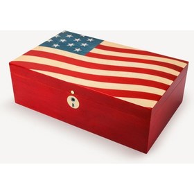 Resim Special Edt. Parmakizi Kilitli Puro Kutusu Humidor Flag 60s 