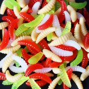 Resim 50/100 Balıkçılık Yemleri Floresan Solucan Yumuşak Yem Koku Solucanlar, Bass Balıkçılığı İçin Kokulu Ekmek Solucanı, Gerçekçi Tasarım, Dokulu Yüzeyli Solucan Kanca 