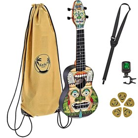 Resim Ortega K2-TM Keiki Sopranino Ukulele Set (Totem) 