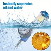 Resim Pnömatik Hava Tabancası AB Adaptörü - 1/4" İğne - Püskürtme Tabancası, Hava Regülatörü, Ölçer, Yağ-Su Ayırıcı ve Filtre - Hassas Hava Basıncı Ayarlaması İçin İdeal - Detaylı Boyama ve Bitirme İşleri, Boyama Araçları ve Aksesuarları İçin 