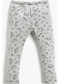 Resim Koton Unicorn Baskılı Tayt Beli Lastikli Gri Desenli 3wmg40044ak 3WMG40044AK0D2 Gri 