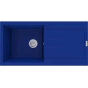 Resim POLEX Cristalüx Granit Evye P-X1 Mavi Tezgah Altı Ve Tezgah Üstü Mutfak Evyesi 98x49,5cm 