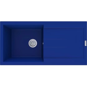Resim POLEX Cristalüx Granit Evye P-X1 Mavi Tezgah Altı Ve Tezgah Üstü Mutfak Evyesi 98x49,5cm 