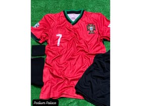 Resim P.o.r.t.e.k.i.z Milli Takım 24-25 Sezon C.ronaldo Çocuk Forması 4 Lü Set(Kırmızı) 