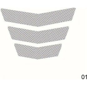 Resim Turcoshop11 Beyaz 3 Adet Yapışkanlı Reflektif Çıkartma Araç Motosiklet Kask İçin 
