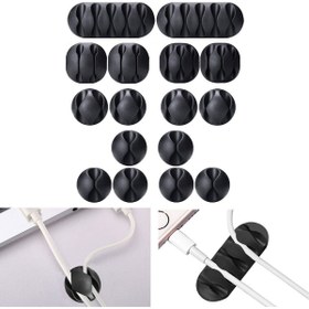 Resim DOLU OYUNCAK Çok Amaçlı Kablo Tutucu Akrilik Güçlü Yapışkanlı Organizer Düzenleyici 16 Parça Set Kolay Kullanımlı 