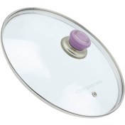 Resim Tencere Sahan Tava Cam Kapağı Kapak 14 Cm Lila Tutma Tepesi 