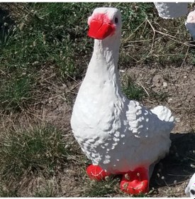 Resim M3 M3Decorium Ördek Kaz Iç Dış Mekan 40Cm Oda Masa Çim Bahçe Heykeli Beyaz - Venge 