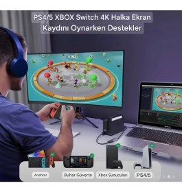 Resim Lemorele Görüntü Yakalama Kartı 1080P/60Hz HDMI Video Canlı Yayın Capture Card Usb Ve Type-C Çift Giriş CE Lisanslı Sertifikalı Orjinal 