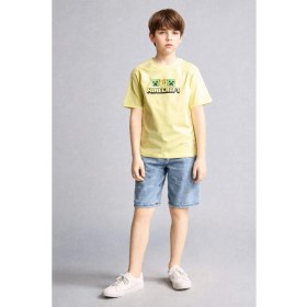 Resim DeFacto Minecraft New Regular Fit Bisiklet Yaka Kısa Kollu Tişört Erkek Çocuk H8261A826HS 