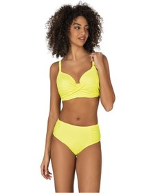 Resim Endeep Kadın Büyük Beden Destekli Büzgü Detaylı Sarı Bikini Takımı-sarı 