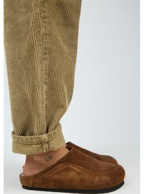 Resim Wind Kadın Hakiki Deri Düz Sabo Terlik-10494 Taba 