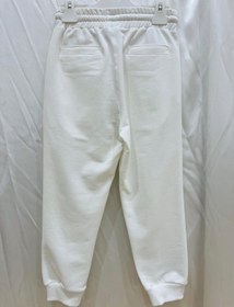 Resim Erkek Çocuk Önde Flota Cepli Beli Lastik ve Kordonlu Nervür Dikişli Jogger Eşofman Altı - Ekru - 9 Yaş 