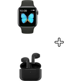 Resim Uyumlu Redmi Note 9 Pro ve Watch 6 Serisi Akıllı Saat ile Siyah Bluetooth Kulaklık 