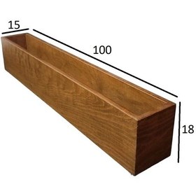 Resim 100 Cm Ahşap Saksı Yeşil 