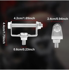 Resim Cloudstore 1 Adet Motosiklet Sis Farı Braketi Alüminyum Alaşım Ayarlanabilir Spot Lamba Tutucu 42mm Gümüş 