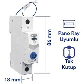 Resim Tomzn Akıllı Voltaj Ve Akım Koruma Rölesi, Sıcaklık Korumalı Wifi Smartlife Tuya 63a - Tek Kutup 