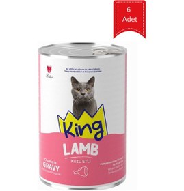 Resim King Sos İçinde Kuzulu Kedi Konservesi 400 Gr X 6 Adet 