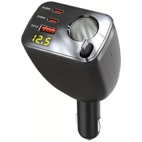 Resim Topnotch Black- 2pd+qc Hızlı Şarj Usb-c Dijital Ekranlı 1.5v-36v Araba Şarj Cihazı Kamyon Suv Çok Renkli Lcd Kompakt Tasarım 