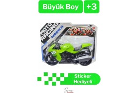 Resim Detaylı Çocuk Yarış Motosikleti Büyük Boy Oyuncak Motorbisiklet Moto Racing Sticker Hediyeli 28 cm 