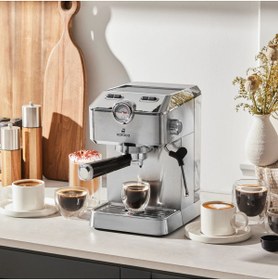 Resim Karaca Coffee Art Süt Köpürtücülü 20Bar Basınçlı Premium Espresso, Latte, Cappuccino, Americano Makinesi 
