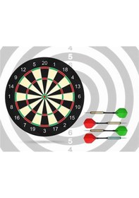 Resim Dart Seti 28Cm Çift Taraflı Dart Tahtası Dart Okları 4 Adet Ok 