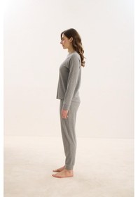 Resim Sevim Kadın Uzun Kol Gri Mlelanj Pijama Takım C3t7n0o61 001 