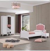 Resim Inci Gümüş Genç Odası Takımı, Dolap, Karyola, Komodin 