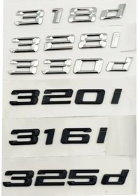Resim Krom Gümüş-335i-3d Siyah Araba Gövde Rozeti Amblem Etiket 316i 318i 320i 325i 318d 320d 330d Logo Bmw E90 E46 F30 E 