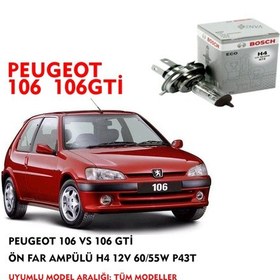 Resim PEUGEOT 106 VS 106 GTİ ÖN FAR AMPÜLÜ H4 12V 60/55W P43T 