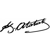 Resim Mustafa Kemal Atatürk İmzası Siyah 25Cmx5Cm 