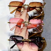 Resim Kadınlar için 3'lü Paket Çerçevesiz Gradyan Moda Gözlükler, Parıldayan Vurgularla Şık PC Çerçeve, Kahverengi, Pembe ve Siyah Renklerde Trendy Moda Lensler, Günlük Kıyafetler veya Özel Durumlar İçin Mükemmel, Şık Aksesuar | Trendy Gözlükler | Rahat Giyimli Gözlükler 