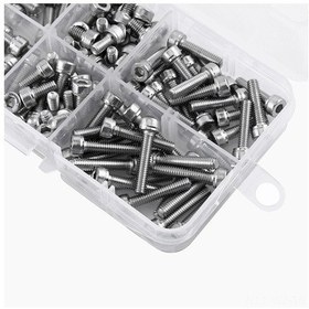 Resim Wezone M4 304 Paslanmaz Çelik İç İkiz Açılı Somun Seti, 6 Farklı Uzunlukta 120 Adet, Şeffaf Kutuyla Organize Edilmiş, Dayanıklı Ve Korozyona Dirençli 