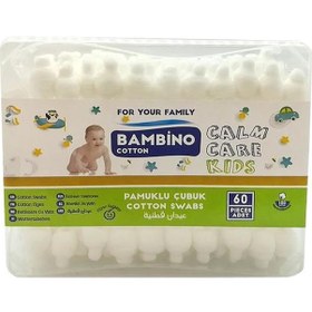 Resim Bambino Cotton B40106 Bebek Pamuklu Kulak Temizleme Çubuğu 60'lı 