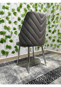 Resim Özcan Metal Vega - Krom Metal Ayak - Babyface Kumaş - Papel Sırt - Mutfak & Salon Sandalyesi Gri 