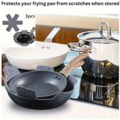 Resim Gaojunshop01 3pcs A Isıya Dayanıklı Tencere Tava Koruyucu Ped Kaymaz Çizilmez Mutfak Seti 