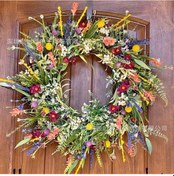 Resim Dianziye 40cm Bahar Yazı Texas Yabani Çiçekli Simülasyon Kurutulmuş Çiçek Gergiği, Camlıkapı Süs, Taze Yeşil Bitki Ve Ölümsüz Çiçekler 