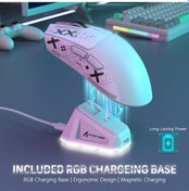 Resim Honeybeeshop Hafif Kablosuz Oyun Farei Attack Shark X11 Beyaz Gripbant Rgb Şarj Tablası 3 Mod 22k Dpı Paw3311 Sensörü Pc Mac - 