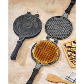 Resim Polochef Döküm Granit Waffle Tavası Bakalit Sap 