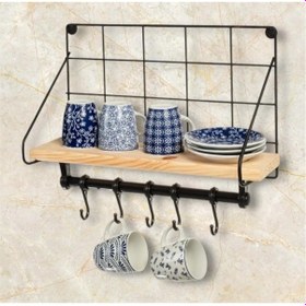Resim Metal Askılıklı Kahve Köşesi Rafı 