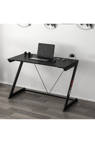 Resim Minar Zoned Metal Ayaklı Gaming Oyuncu Masası - Siyah 