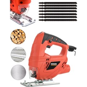 Resim Mager 3000 Rpm Devir Ayarlı Dekupaj Testere Makinesi + 7 Adet Bıçak 