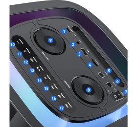 Resim Yesido Bluetooth Hoparlör Bataryalı Dijital Parti Hoparlörü Mikrofon Li Işıklı Ses Bombası Radyo Usb 