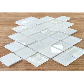 Resim MozaiKristaL İç mekanlarda Tüm yüzeyler için 48x8mm. Baklava desenli, Fileli Kristal Mozaik (1 m2 Fiyatı ) 