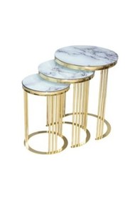 Resim Brc C 3lü ZİGON Düz Beyaz Mermer TEMPER cam Metal transmisyon GOLD Renk Kaplama El Yapımı 