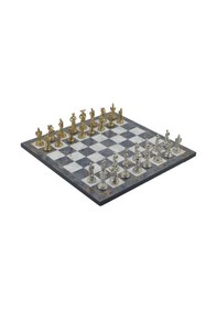 Resim Gifthome Metal Satranç Takımı-seti orta ispanyol parlak gri Merme 