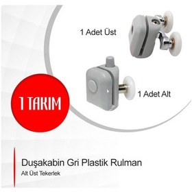 Resim Duşakabin Gri Plastik Rulman Alt Üst Tekerlekleri 