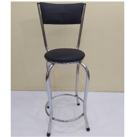 Resim Sandalye Bar Tipi Yüksek Model Siyah 1 Adet Metal Çelik Nikelaj S 