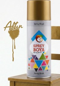 Resim Badem10 Altın Yaldız Sprey Boya 400 ml Metal Ahşap Beton Yüzeylere Uygun Hobi Dekoratif Amaçlı Sprey Boya 